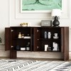 Whisen 4-Door Large Storage Retro Sideboard with Adjustable Shelves and Long Handles - 3 of 4
