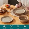 vancasso 12-Piece Brown Kiln-Glazed Curved Edge Ceramic Set - Organic Style Plates & Bowls - 4 of 4