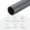 Unique Bargains Water Plumb DIY Crafts High Impact Rigid Round Pipes 8" Length ID 0.81" OD 1.02" Light Grey - 3 of 4