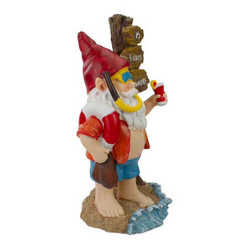 Northlight 10.5" Red and Blue Beach Gnome Outdoor Garden Statue, 3 of 6