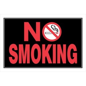 Hillman English Black No Smoking Sign 8 in. H X 12 in. W - Case of 6 - 1 of 1