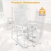 Costway Outdoor Wooden Rocking Chair with Solid Rocking Base Slatted Seat & Back Patio Black/Brown/White - 3 of 4