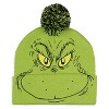 Dr. Seuss GRINCH Who Stole Christmas Embroidered Pom Beanie and Glove Set Green - 4 of 4