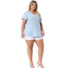 Agnes Orinda Women's Plus Size V Neck Eyelet Short Sleeve Casual Trendy Blouses - 3 of 4