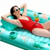 Jasonwell 4-in-1 Inflatable Pool Lounger for Adults, 70"x46", Sunbathing Raft with Pillow, Aqua Blue, Large Floating Bed - 4 of 4