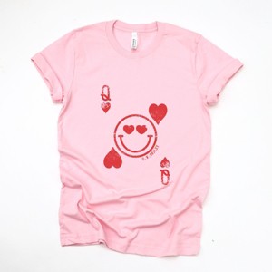 S.W.Smiley Queen of Hearts Distressed - Women's Short Sleeve Graphic T-Shirt - 1 of 4