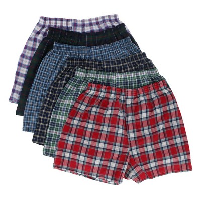 Fruit Of The Loom Men's Tartan Boxers Assorted (6 Pack) : Target