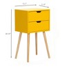NicBex Mid-Century Nightstand Set of 2 Bedside End Table with Sliding Drawers for Bedroom & Living Room - 3 of 4