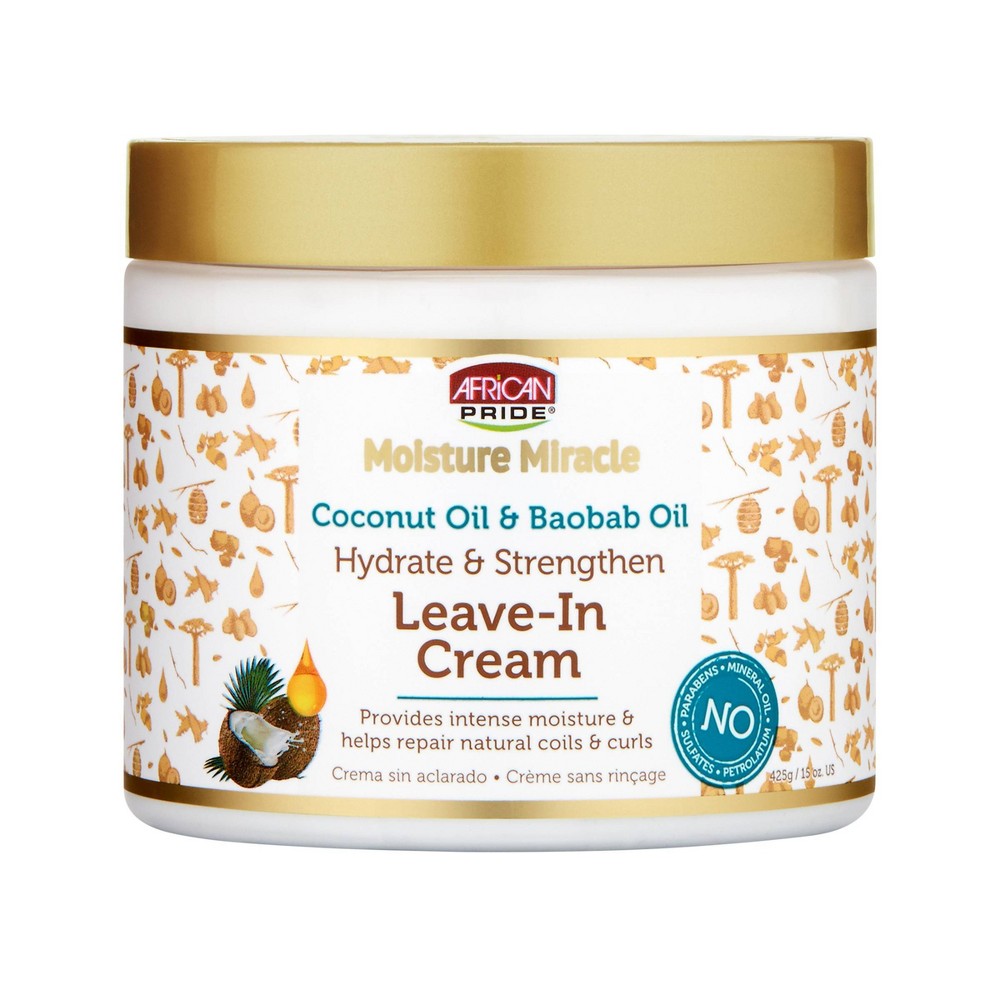 Photos - Hair Product African Pride Coconut Oil & Baobab Oil Leave In Hair Cream - 15oz