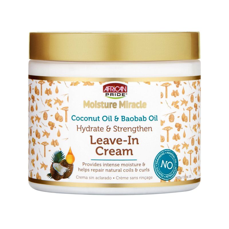 African Pride Coconut Oil &#38; Baobab Oil Leave In Hair Cream - 15oz, 1 of 7