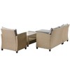 YOOCOZZ 4-Piece Outdoor Patio Furniture Set - Wicker Rattan Sectional Sofa with Armchair and Coffee Table - Beige Brown - 4 of 4