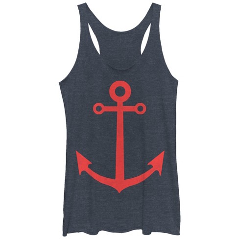 Women's Lost Gods Admiralty Anchor Racerback Tank Top - Navy Blue ...