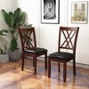 Tangkula Set of 2 Dining Chair Kitchen Chair with Backrest Padded Seat & Rubber Wood Legs - 4 of 4