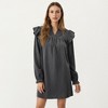 Anna-Kaci Women's Long Sleeve Ruffle Shoulder Mini Dress with V-Neckline and Gathered Detail - 2 of 4