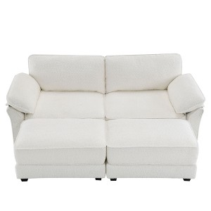 NicBex Modern 81" Sofa Bed Chenille Convertible Sleeper Sofa with 2 Ottomans for Living Room - 1 of 4