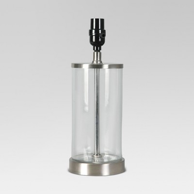 clear glass lamp base fillable