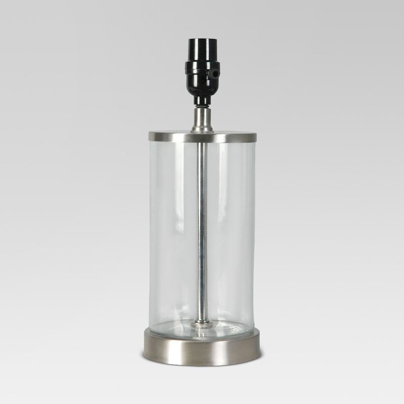 Fillable Glass Small Lamp Base Clear Includes Energy Efficient Light Bulb - Threshold&#8482;, 1 of 3