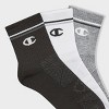 Champion All Sport Performance Mid Crew Socks 3pk - Black/White/Gray - 3 of 4