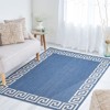 FONTOI Woven Area Rugs, Geometric Rugs with Border Design, Floor Mat Carpet for Backyard Deck Porch, Indoor and Outdoor, Navy Blue, 84"*0.16"*63" - 4 of 4