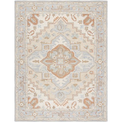 Elegant Gray 54" Hand-Tufted Wool Area Rug with Non-Slip Backing