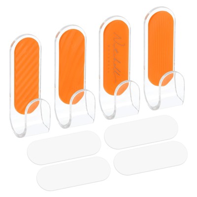 Unique Bargains Stainless Steel Waterproof Wall Adhesive Hooks and Hangers 4 Pcs