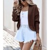 BLUEMING Womens Open Front Knit Cropped Cardigans Sweater Lantern Long Sleeve Fall Casual Shrugs Sweater - 3 of 3