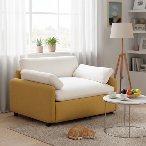 Whisen Modern Oversized Chenille Colorblock Single Sofa Chair, Wide and Deep Couch Lounge with Pillows - 1 of 4