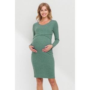 Hello Miz Women's Long Sleeve Bodycon Maternity Nursing Dress - 1 of 4