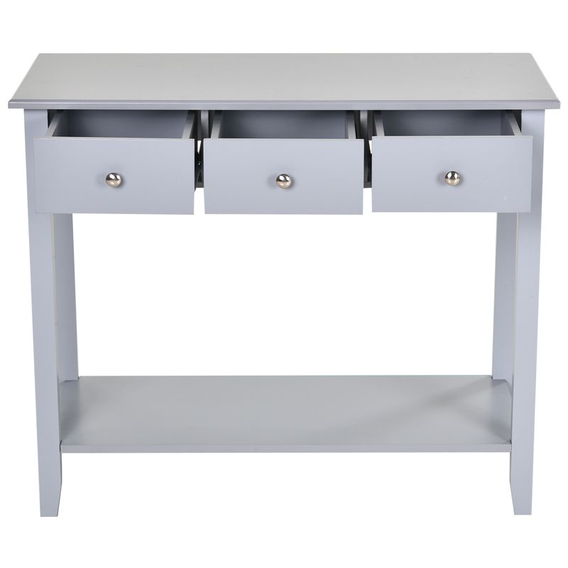 HOMCOM Console Table Industrial Desk with Drawer Bottom Shelf & Large Tabletop for Entryway or Living Room, 5 of 9