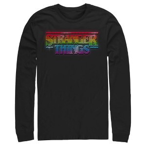 Men's Stranger Things Sparkling Rainbow Logo Long Sleeve Shirt - 1 of 4