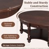 Vintage Oval/Round Coffee Table Cocktail Table Accent Table Sofa Side Table Center Table with Drawer/Sliding Door, Walnut/Beige+Espresso-ModernLuxe - 3 of 4