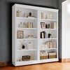 Alilang 71.66 Inch Double Wide White Wooden Bookshelf with Adjustable Shelves and Vertical Paneling - White - 2 of 4