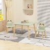ORRD Sloth Kids Table and 2 Chair Set, Wooden Toddler Activity Table with Cute Animal Chairs for Playroom, Bedroom, Classroom – Sage Green & Wood - 2 of 4