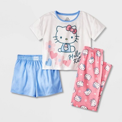 Girls' Hello Kitty 3pc Pajama Set - Coral Pink