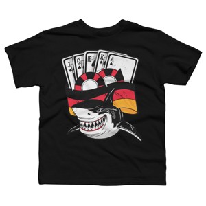 Boy's Design By Humans Shark Poker Player, Are You Ready By rasok T-Shirt - 1 of 2