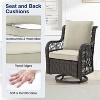 Outdoor Swivel Rocker Chairs Set 3 Piece Wicker Swivel Patio Chair with Rocking Chair & Rattan Side Table Swivel Glider Rocker Thickened Cushions - 4 of 4