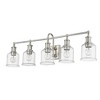 Bryant 5-Light Matte Black Steel Vanity Light - Dimmable with Opal Glass Shades - 3 of 4