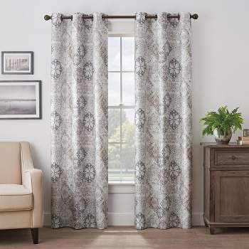 Martina Medallion Absolute Zero 100% Blackout Curtain Panel - Eclipse