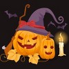 Men's Design By Humans Halloween Witch Pumpkins With Bats By VectorVillain T-Shirt - 2 of 4