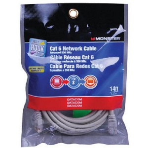 Monster JHIU 140275-00 Cat 6 Network Cable, Gray, 14' - 1 of 1