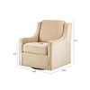 CAVINAS Polyester Swivel Accent Chair with High Backrest and Metal Base,Upholstered Swivel Living Room Chairs,Reading Chairs for Living Room - 3 of 4