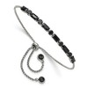 Chisel Stainless Steel Polished Black Cubic Zirconia Adjustable Bracelet - 2 of 4