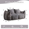 SKRAN Ultra Soft Fluffy Loveseat Bean Bag Sofa, Cozy Reading Chair with Pillows No Assembly Required Living Room & Bedroom Essentials, White - 3 of 4