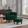 Syemin Velvet Accent Chair Set of 2, One Chair, One Ottoman, Modern Bucket Chair Armchair Living Room, Bedroom, Black, 27"*24.6"*24.8" Green, - 3 of 4