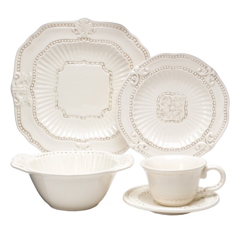 American Atelier Baroque 20pc Dinnerware Set Cream Target