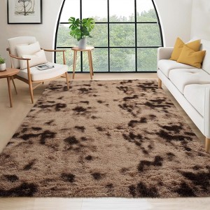 Shag Area Rugs for Living Room, Non-Slip Thick Fluffy High Pile Rug, Ultra Soft Abstract Tie Dye Indoor Carpet for Nursery, Kids Room - 1 of 4