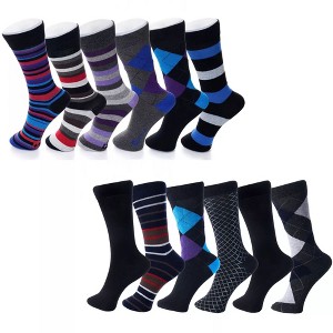 Alpine Swiss Mens Cotton 12 Pack Dress Socks Solid Ribbed Argyle Shoe Size 6-12 - 1 of 3
