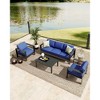 4-Piece Outdoor Patio Furniture Set, Aluminum Outdoor Sofa with Removable Cushions & Aluminum Tube Coffee Table - 3 of 4