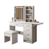 NicBex Dressing Tble Set Vanity Table with Mirror, Lights, 5 Storege Drawers, Open Shelves and Stool, for Bedroom, White - 2 of 4