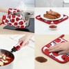 REGALWOVEN Cotton Heat Resistant Stain-Resistant Oven Mitts 2 Pcs with Pot Holders 4 Pcs 11x7.1inch - 4 of 4
